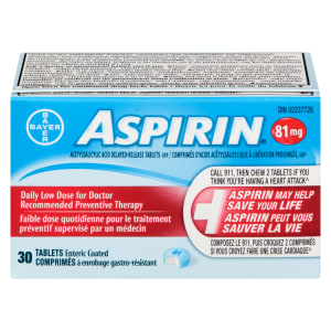 ASPIRIN Acetylsalicylic Acid Delayed-Release Tablets USP 81 mg 30 Tablets Enteric Coated