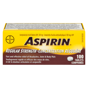 ASPIRIN Acetylsalicylic Acid Tablets USP 325 mg Regular Strength 100 Tablets