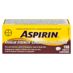 ASPIRIN Acetylsalicylic Acid Tablets USP 325 mg Regular Strength 100 Tablets