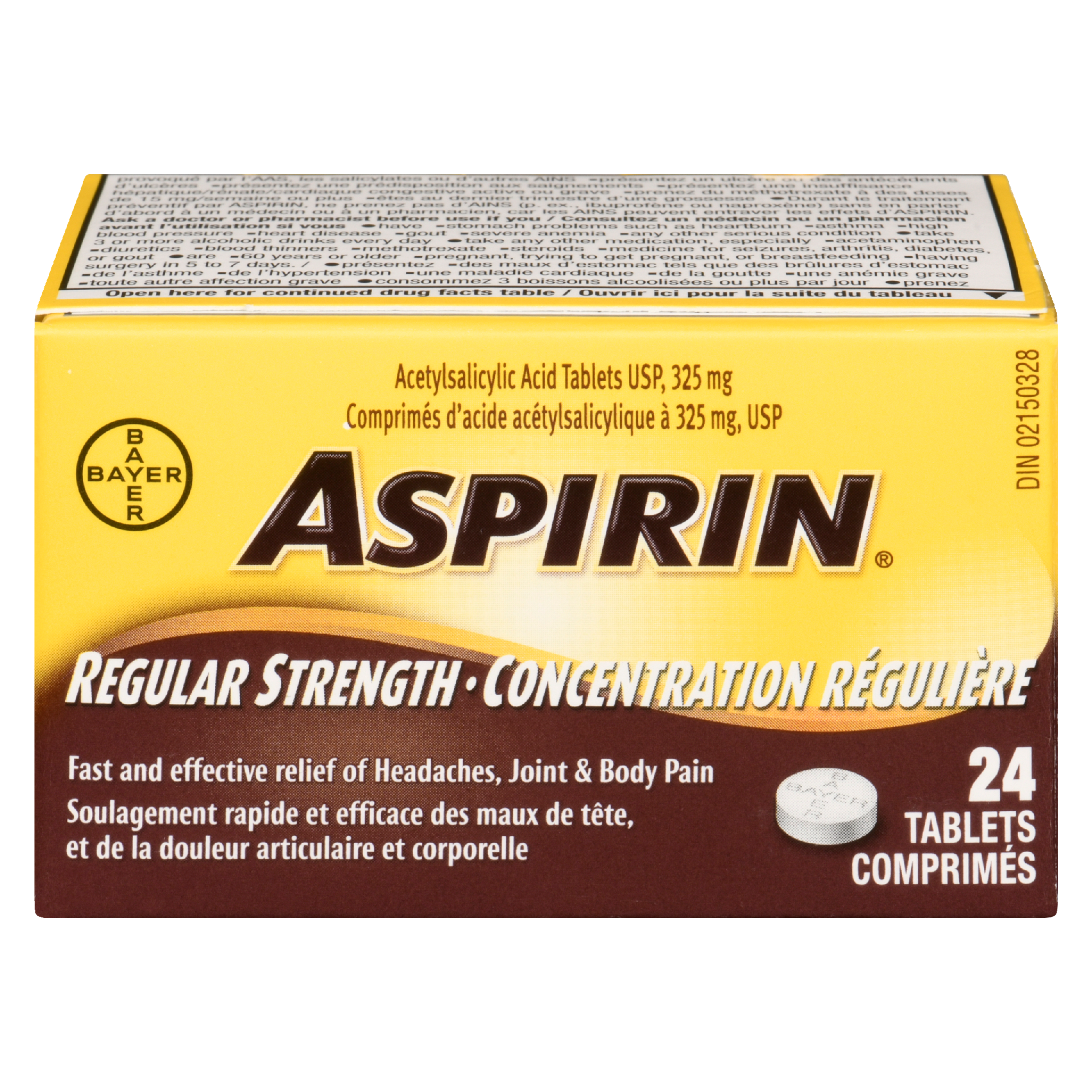 ASPIRIN Acetylsalicylic Acid Tablets USP, 325 mg Regular Strength 24 Tablets
