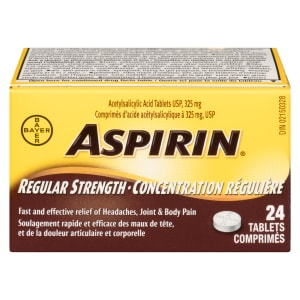 ASPIRIN Acetylsalicylic Acid Tablets USP, 325 mg Regular Strength 24 Tablets