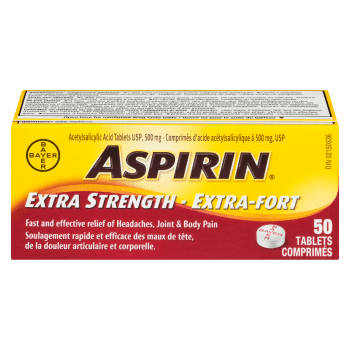 ASPIRIN Acetylsalicylic Acid Tablets USP 500 mg Extra Strength 50 Tablets
