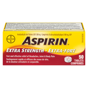 ASPIRIN Acetylsalicylic Acid Tablets USP 500 mg Extra Strength 50 Tablets