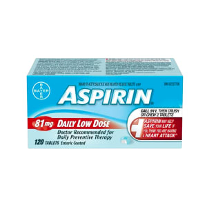 ASPIRIN Acetylsalicylic Acid Delayed-Release Tablets USP 81 mg 120 Tablets Enteric Coated