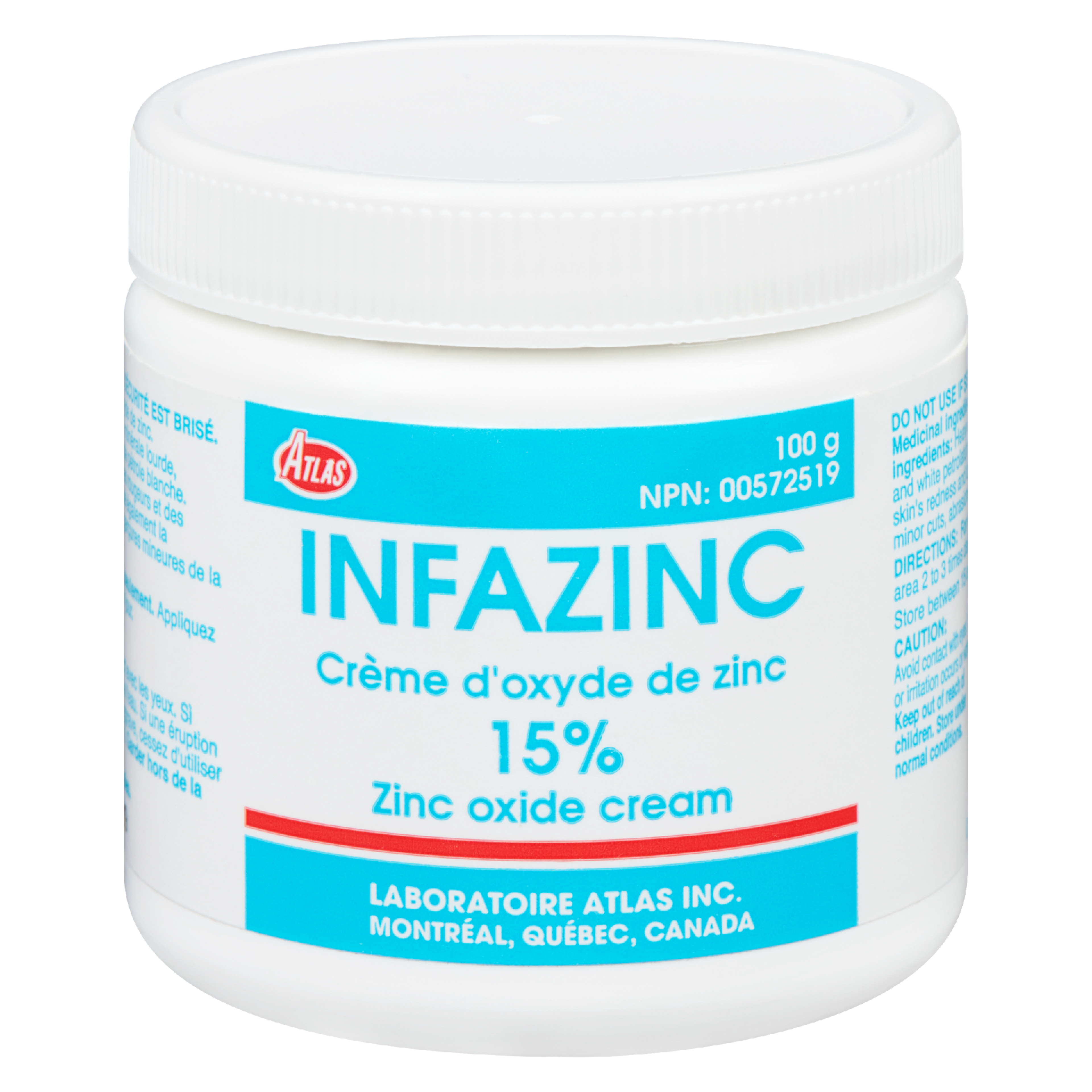 Atlas Infazinc 15% Zinc Oxide Cream 100 g