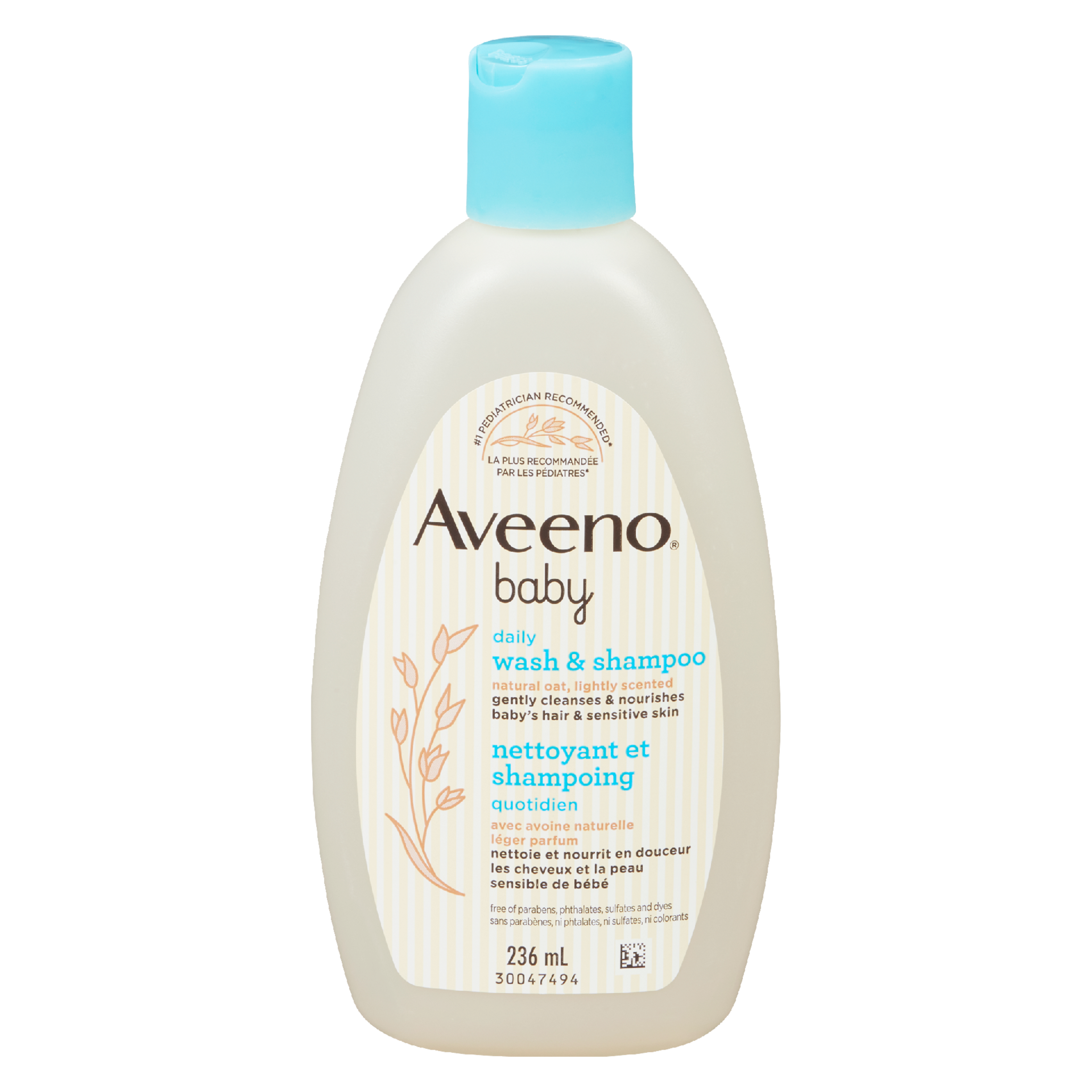 Aveeno Baby Daily Wash & Shampoo Natural Oat, Lightly Scented 236 ml