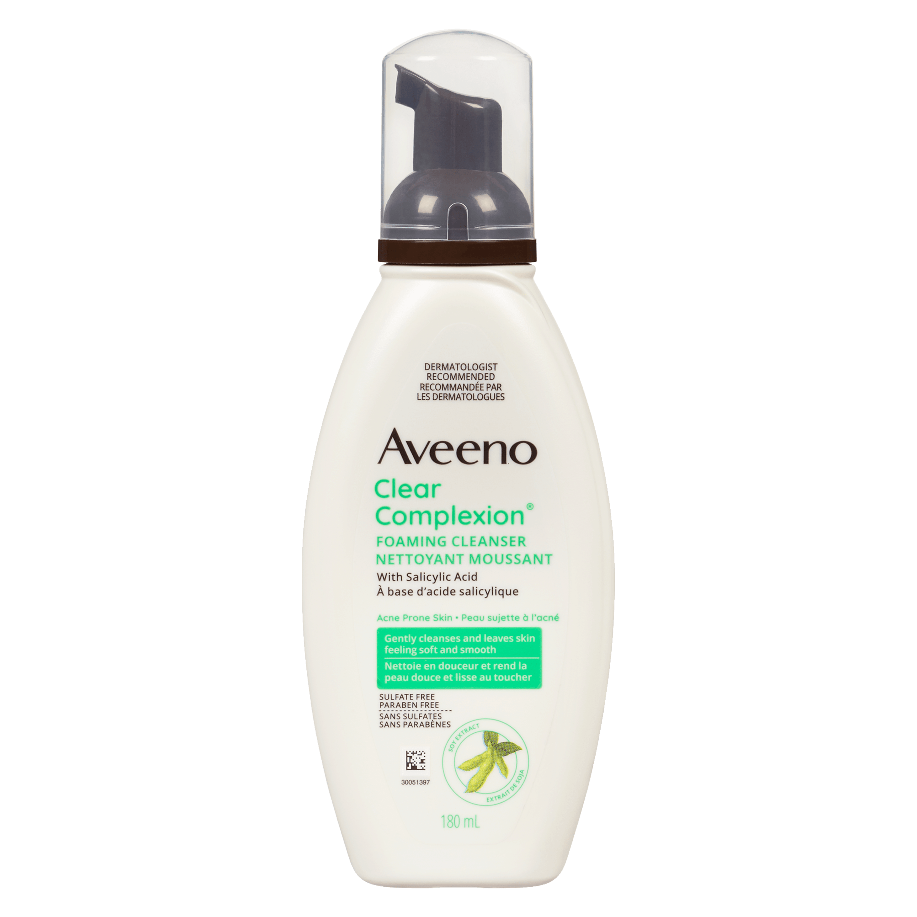 Aveeno Clear Complexion Foaming Cleanser Soy Extract 180 ml