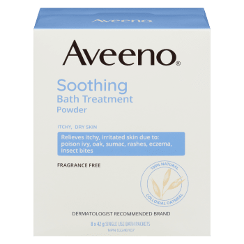 Aveeno Soothing Bath Treatment Powder 8 Single Use Bath Packets x 42 g