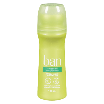 Ban Antiperspirant Deodorant Unscented Invisible Roll-On 100 ml