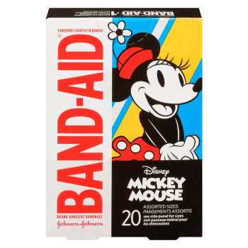 BAND-AID Brand Adhesive Bandages Disney Mickey Mouse 20 Assorted Sizes