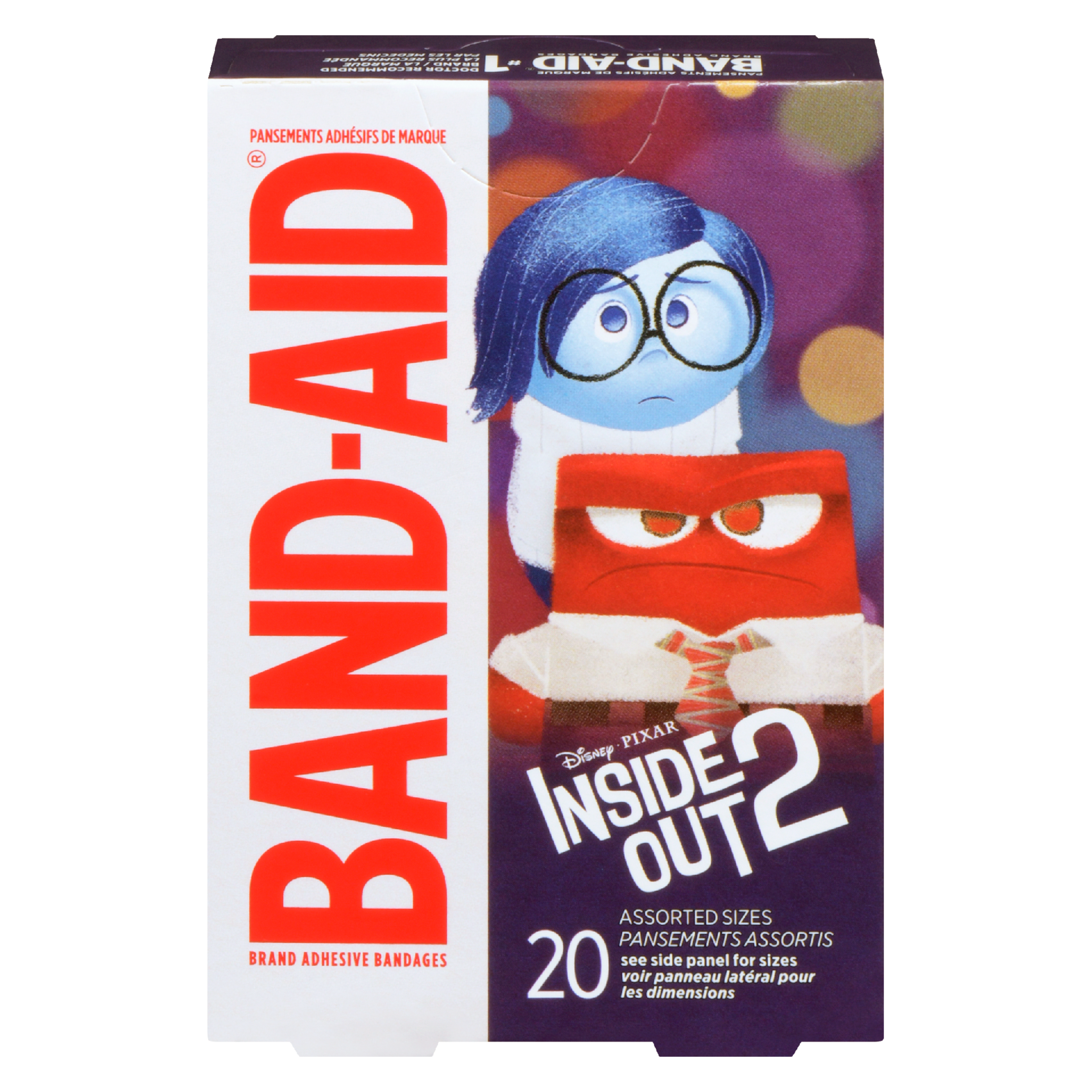 BAND-AID Brand Adhesive Bandages Disney Pixar Inside Out 2 20 Assorted Sizes