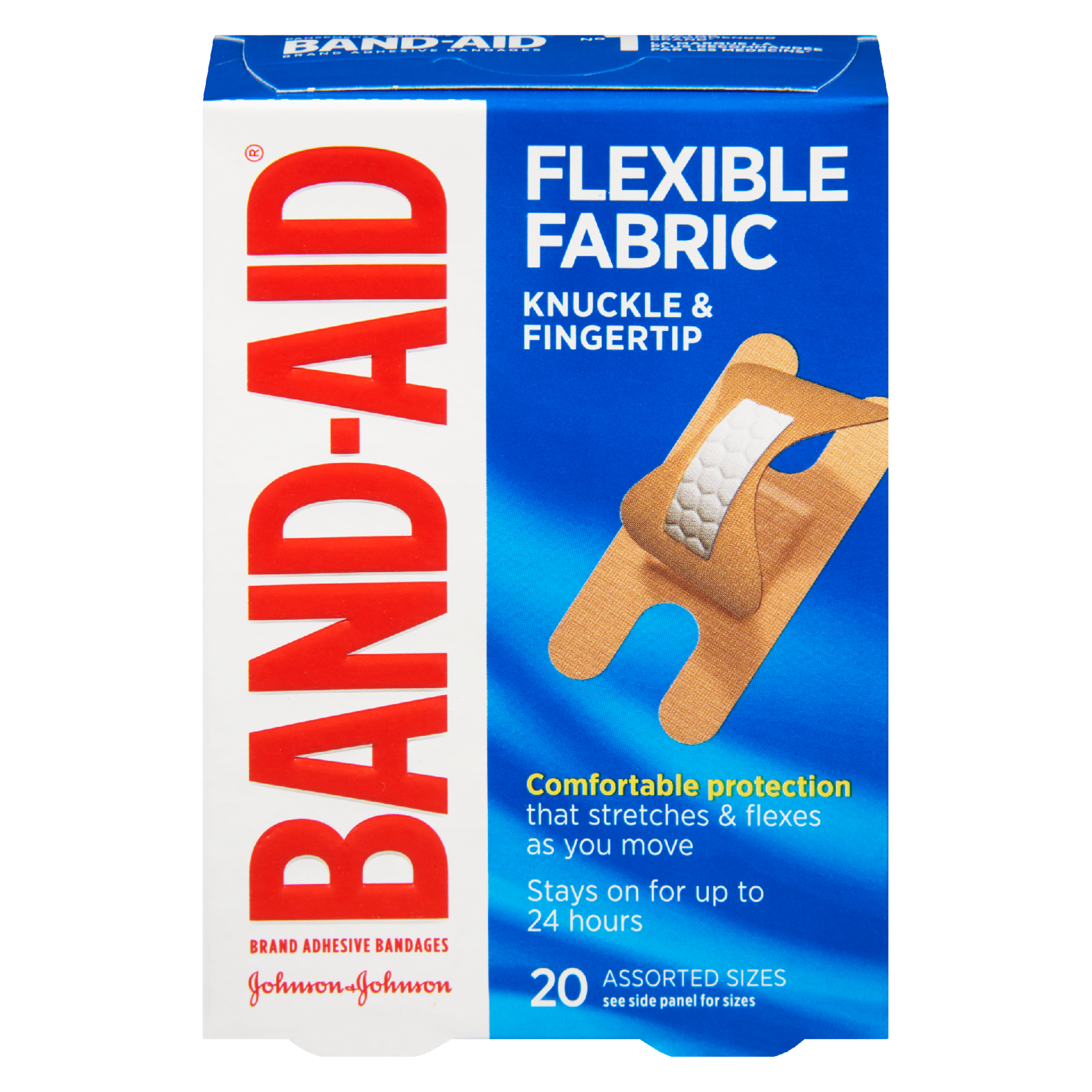 Band-Aid Brand Adhesive Bandages Flexible Fabric 20 Assorted Sizes