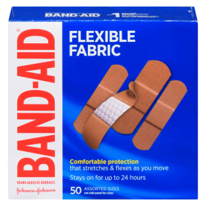 Band-Aid Brand Adhesive Bandages Flexible Fabric 50 Assorted Sizes