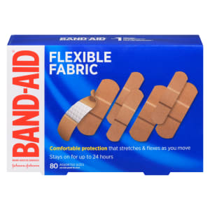BAND-AID Brand Adhesive Bandages Flexible Fabric 80 Assorted Sizes
