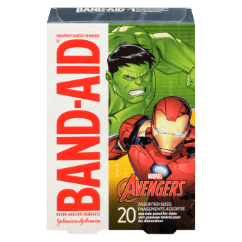 Band-Aid Brand Adhesive Bandages Marvel Avengers 20 Assorted Sizes