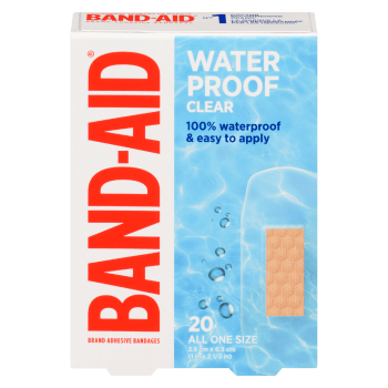 BAND-AID Brand Adhesive Bandages Waterproof Clear 20 All One Size