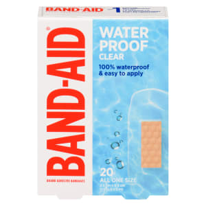 BAND-AID Brand Adhesive Bandages Waterproof Clear 20 All One Size
