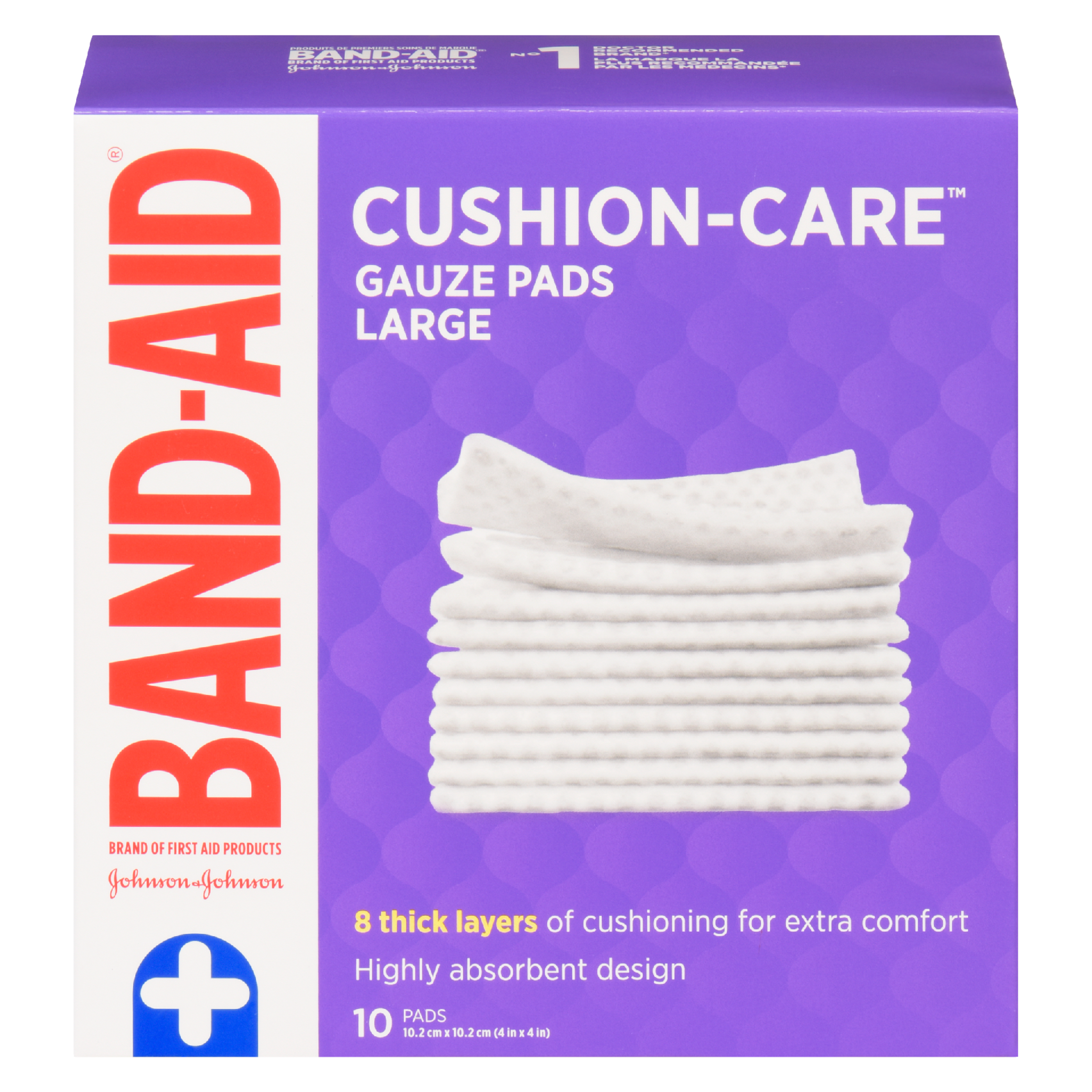 Band-Aid Cushion-Care Gauze Pads Large 10 Pads