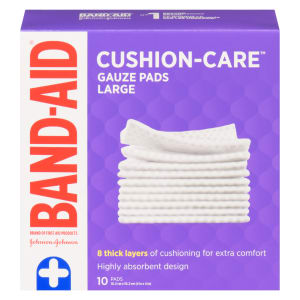 Band-Aid Cushion-Care Gauze Pads Large 10 Pads