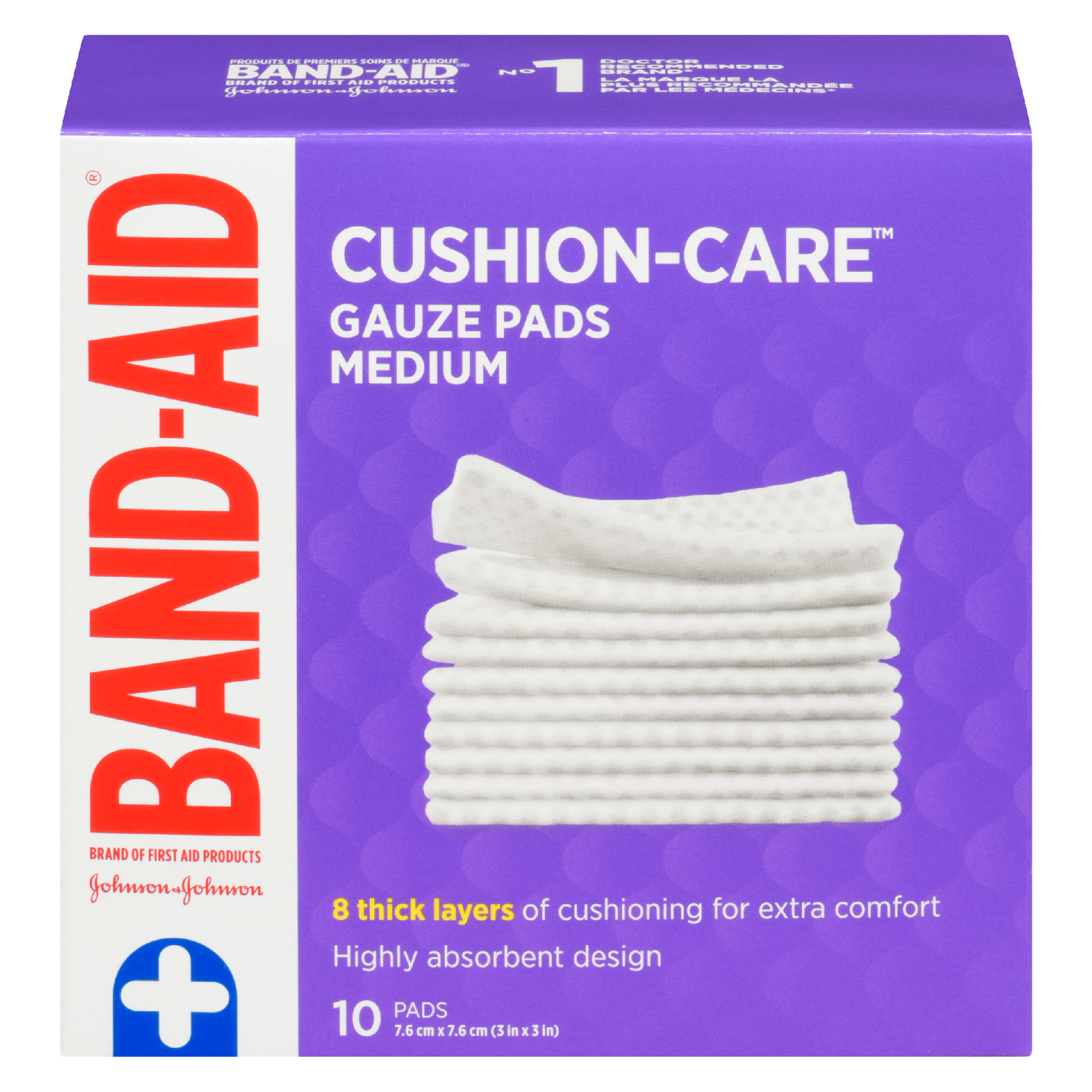 Band-Aid Cushion-Care Gauze Pads Medium 10 Pads