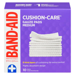 Band-Aid Cushion-Care Gauze Pads Medium 10 Pads