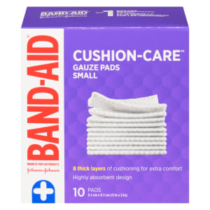 Band-Aid Cushion-Care Gauze Pads Small 10 Pads