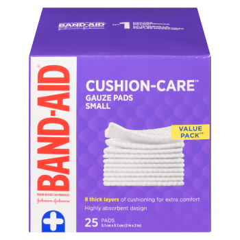 Band-Aid Cushion-Care Gauze Pads Small Value Pack 25 Pads