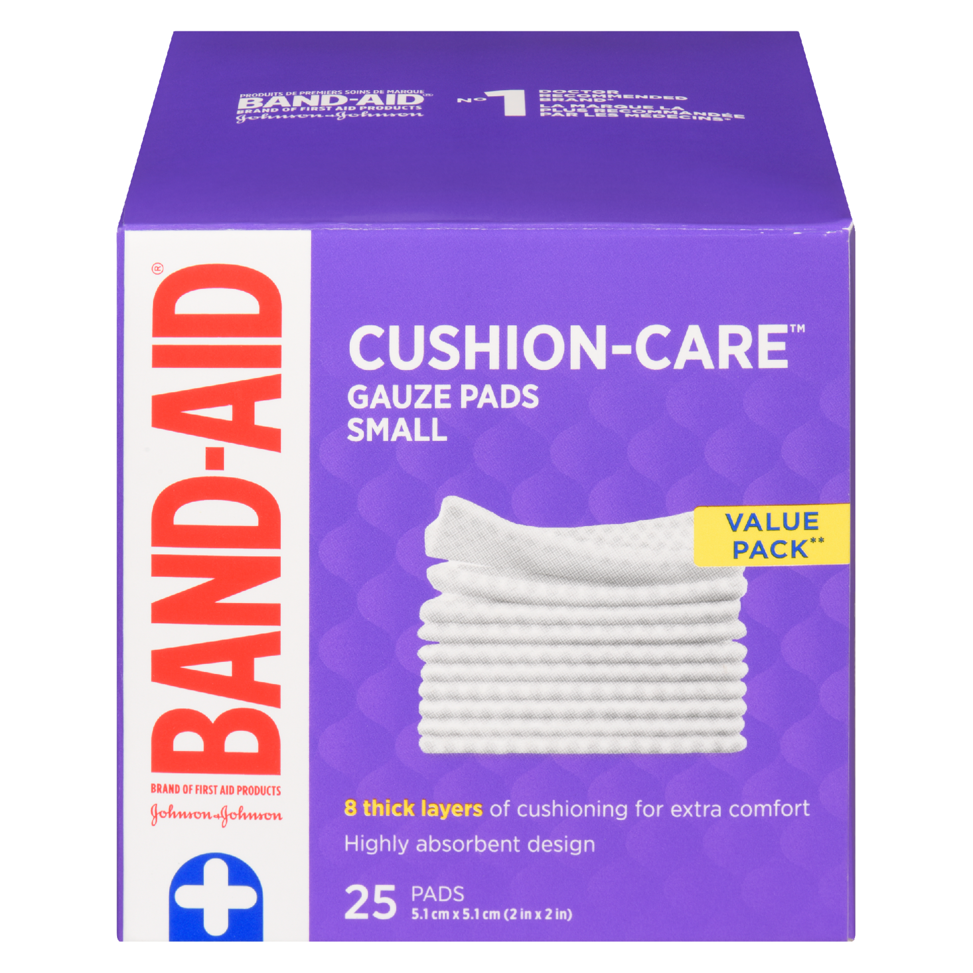 Band-Aid Cushion-Care Gauze Pads Small Value Pack 25 Pads