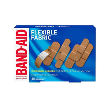 BAND-AID Flexible Fabric Bandages Value pack (Assorted sizes, 80 bandages)
