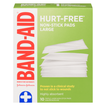 Band-Aid Hurt-Free Non-Stick Pads Large 10 Triple Layer Non-Stick Pads
