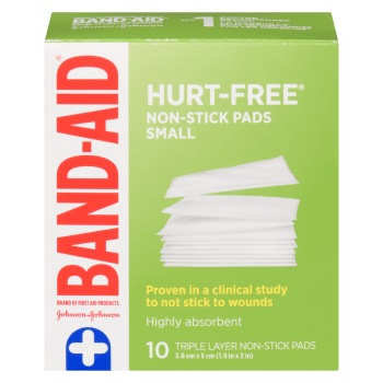 Band-Aid Hurt-Free Non-Stick Pads Small 10 Triple Layer Non-Stick Pads