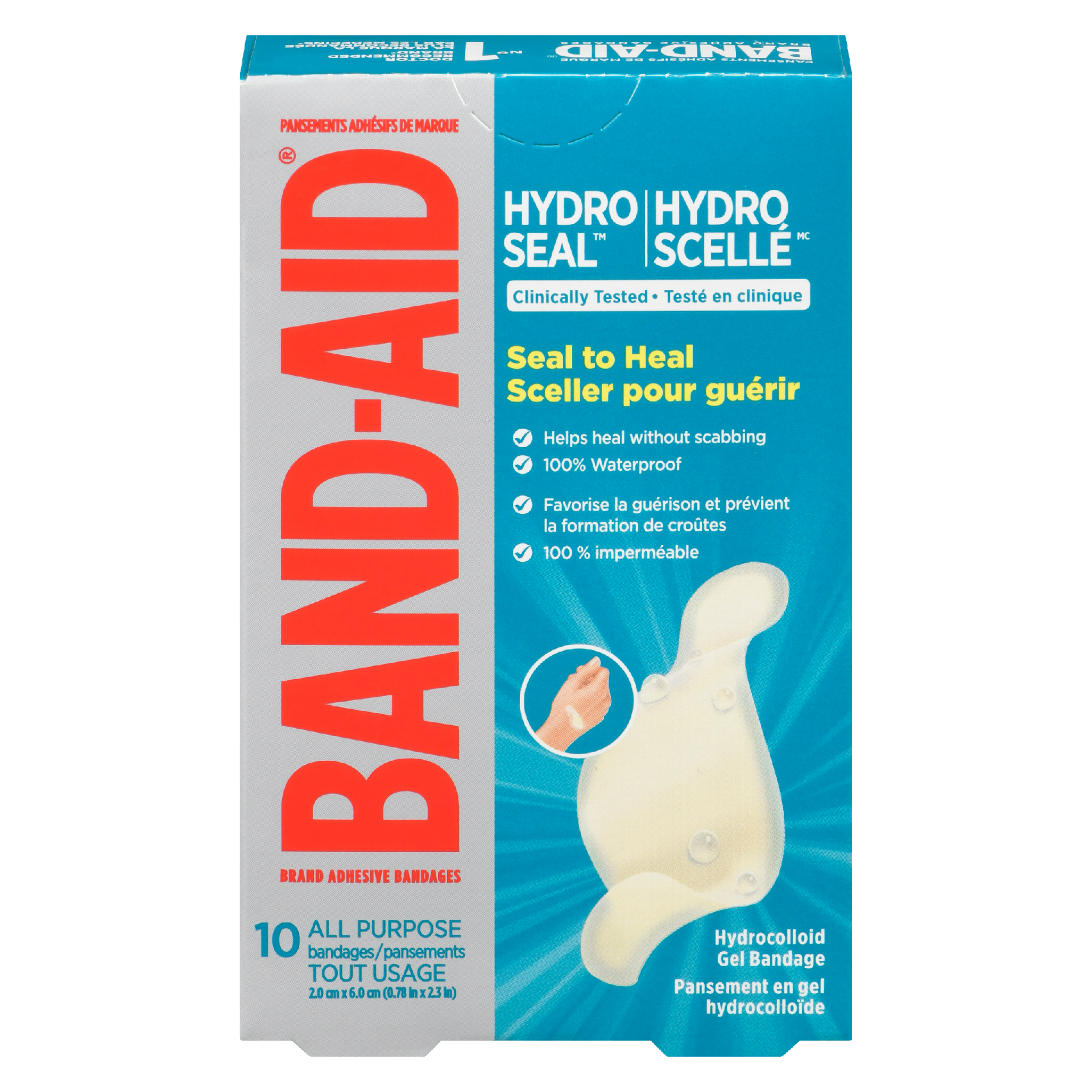 BAND-AID Hydro Seal Brand Adhesive Bandages 10 All Purpose Bandages