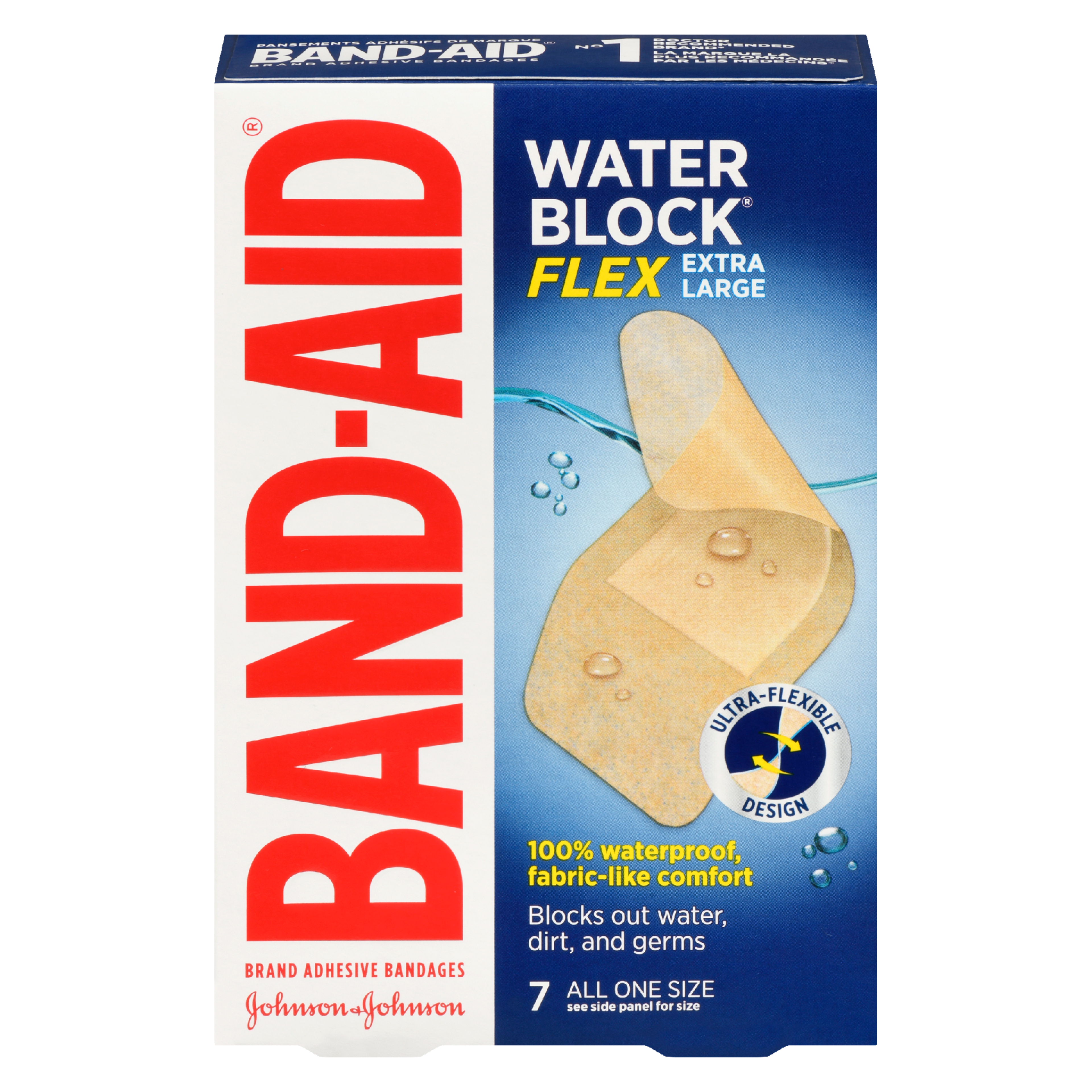 Band-Aid Water Block Flex Brand Adhesive Bandages Extra Large 7 All One Size