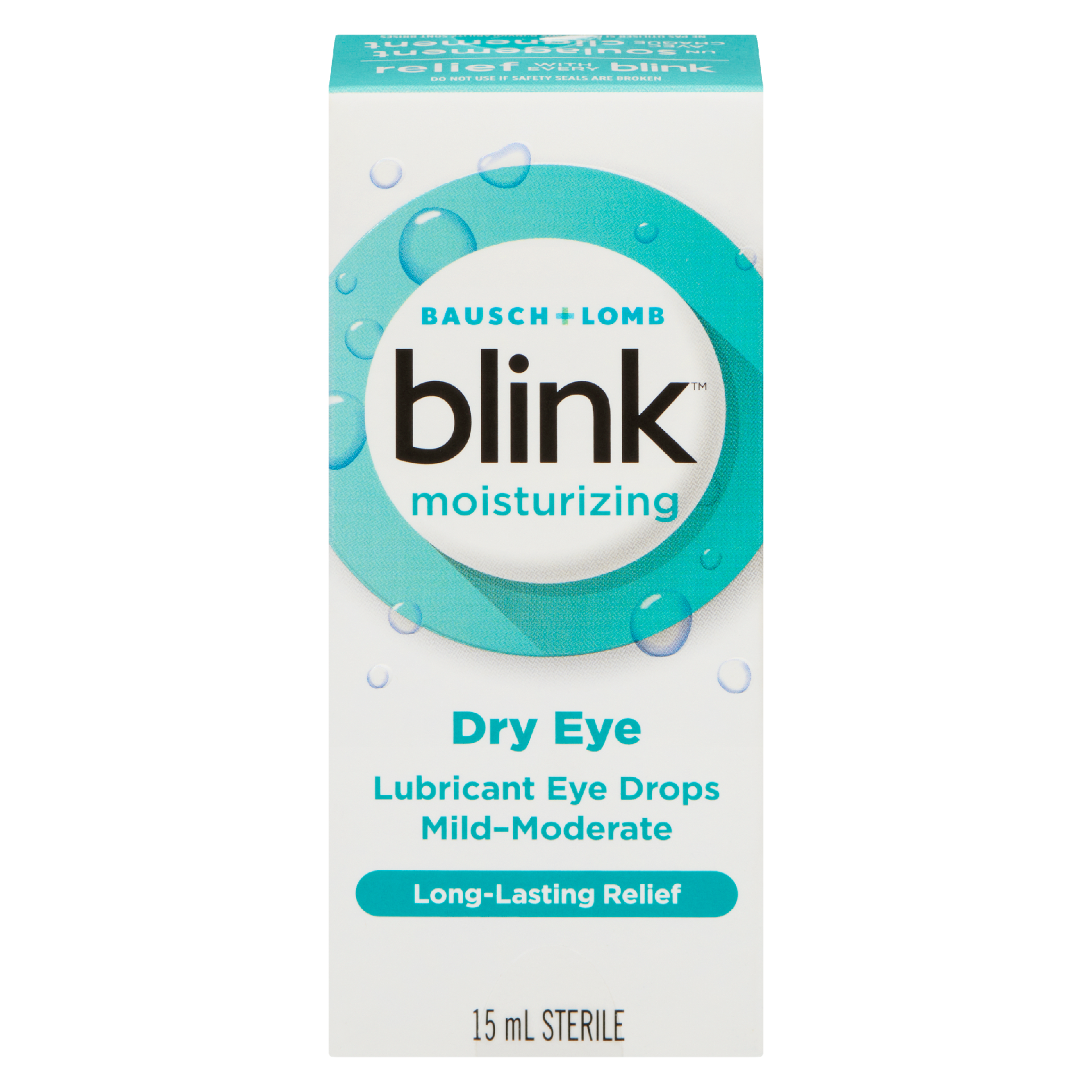 Bausch + Lomb Blink Moisturizing Lubricant Eye Drops Dry Eye Mild-Moderate Sterile 15 ml