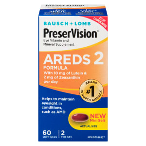 Bausch + Lomb PreserVision Eye Vitamin and Mineral Supplement AREDS 2 Formula 60 Soft Gels