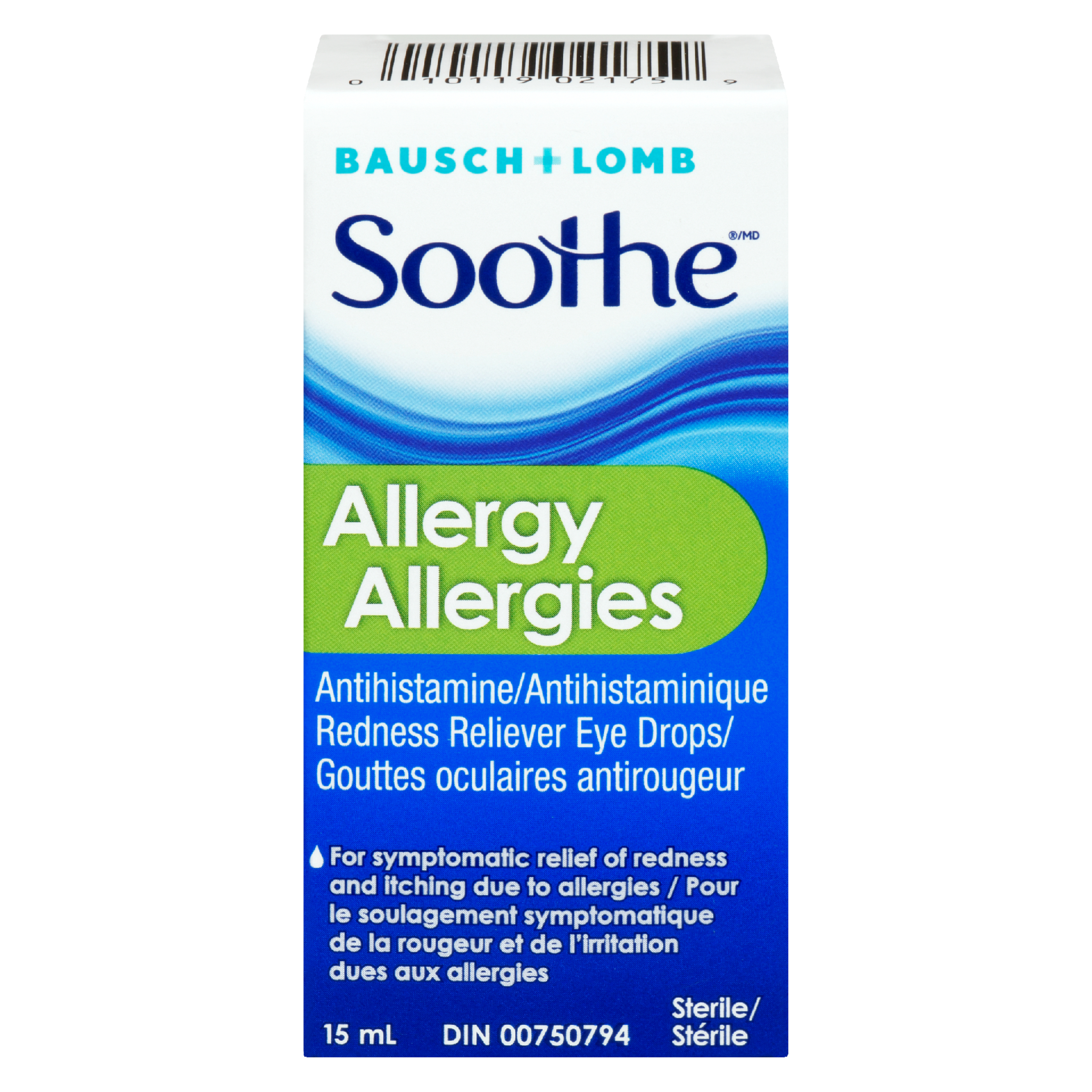 Bausch + Lomb Soothe Antihistamine Redness Reliever Eye Drops Allergy 15 ml
