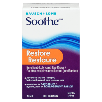 Bausch + Lomb Soothe Emollient (Lubricant) Eye Drops Restore 15 ml