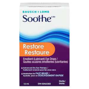 Bausch + Lomb Soothe Emollient (Lubricant) Eye Drops Restore 15 ml
