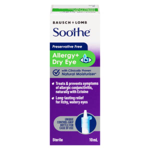 Bausch + Lomb Soothe Lubricating Eye Drops Allergy + Dry Eye 10 ml