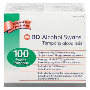 BD Alcohol Swabs Thick and Soft 100 Swabs