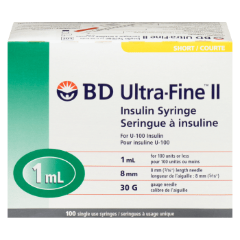 BD Ultra-Fine II Insulin Syringe Short 100 Single Use Syringes