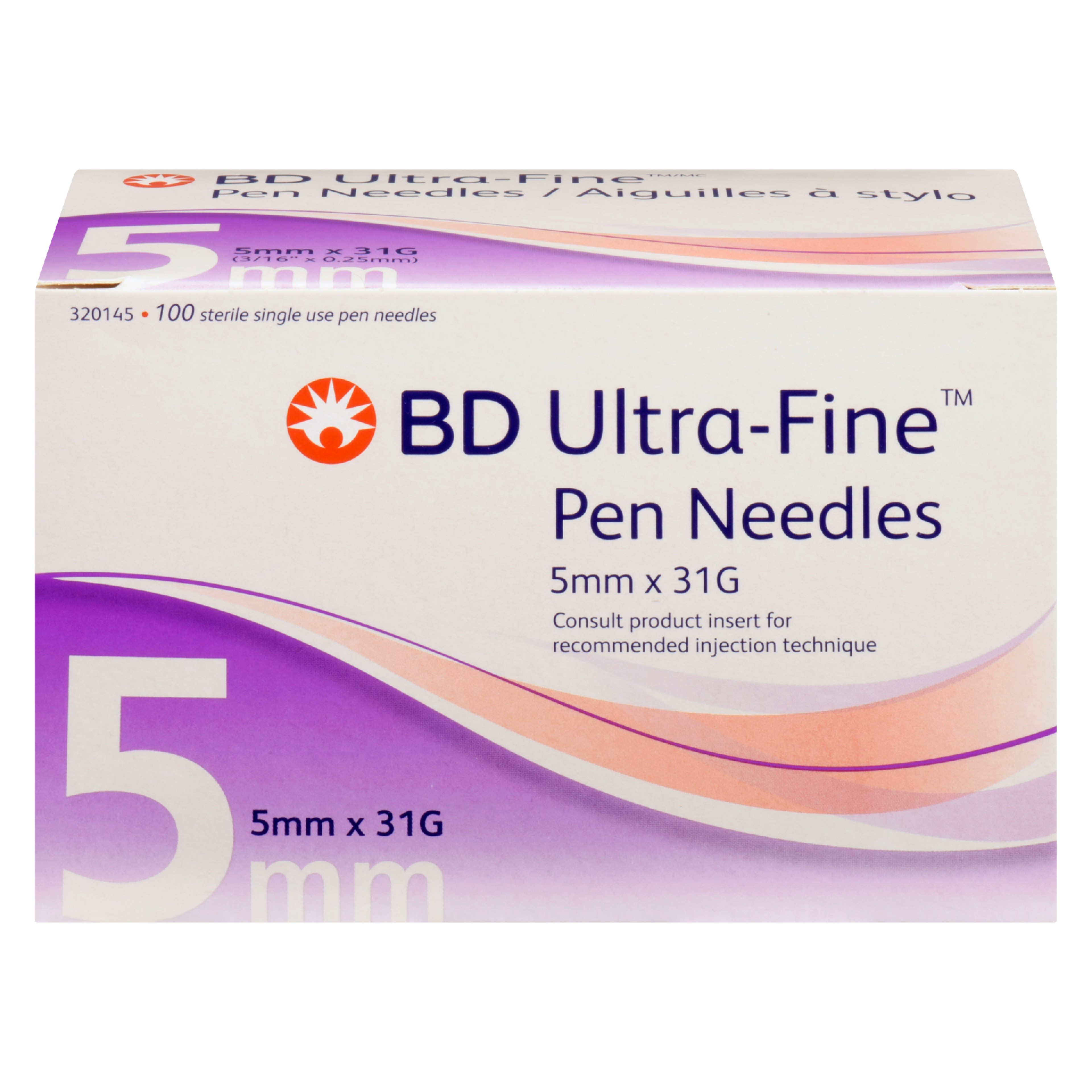 BD Ultra-Fine Pen Needles 320145 100 Sterile Single Use Pen Needles