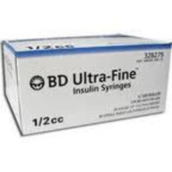 Bd Ultrafine Insulin Syringes 1/2cc 30g (100 Per Box)