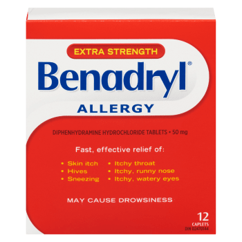 Benadryl Allergy Extra Strength 50 mg 12 Caplets