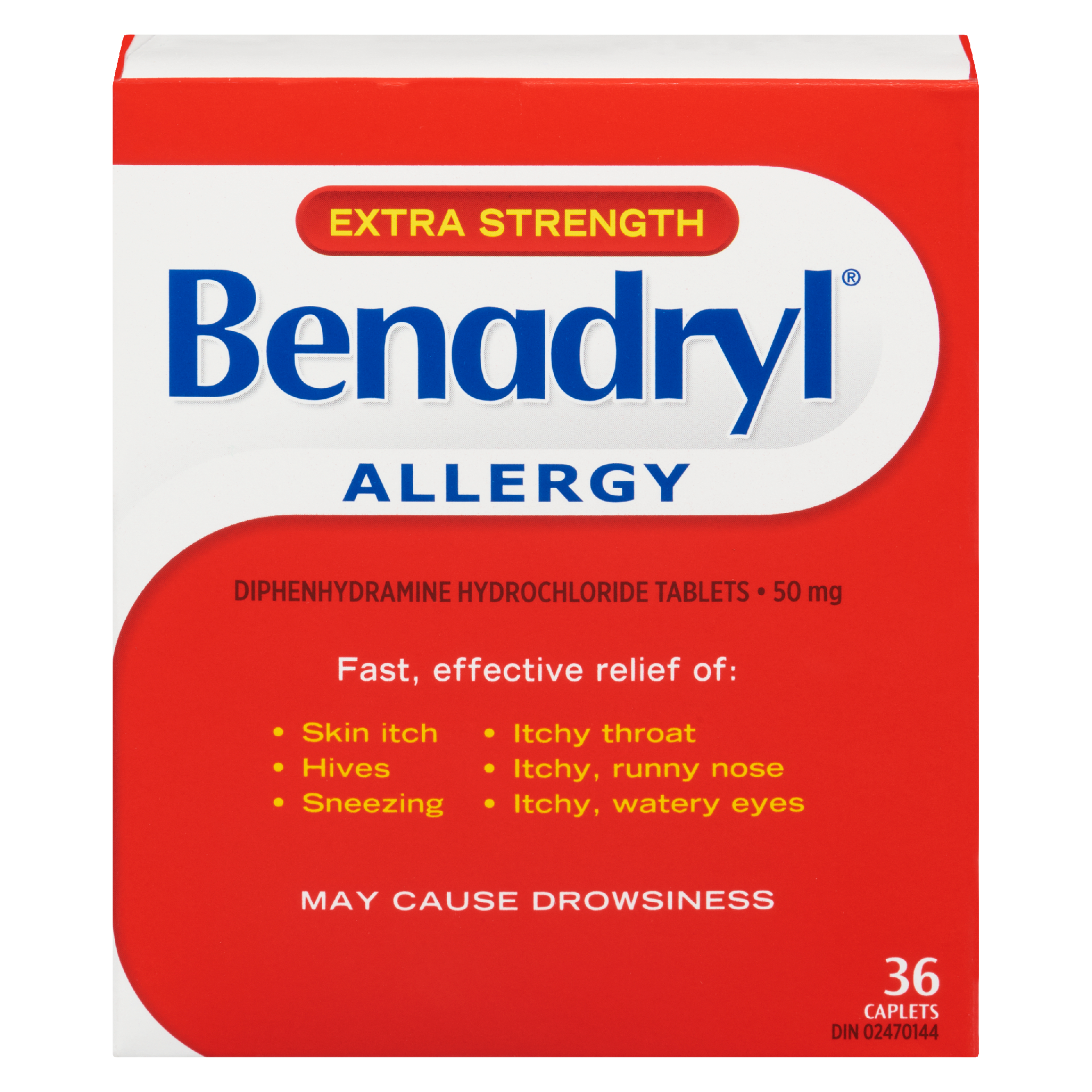 Benadryl Allergy Extra Strength 50 mg 36 Caplets