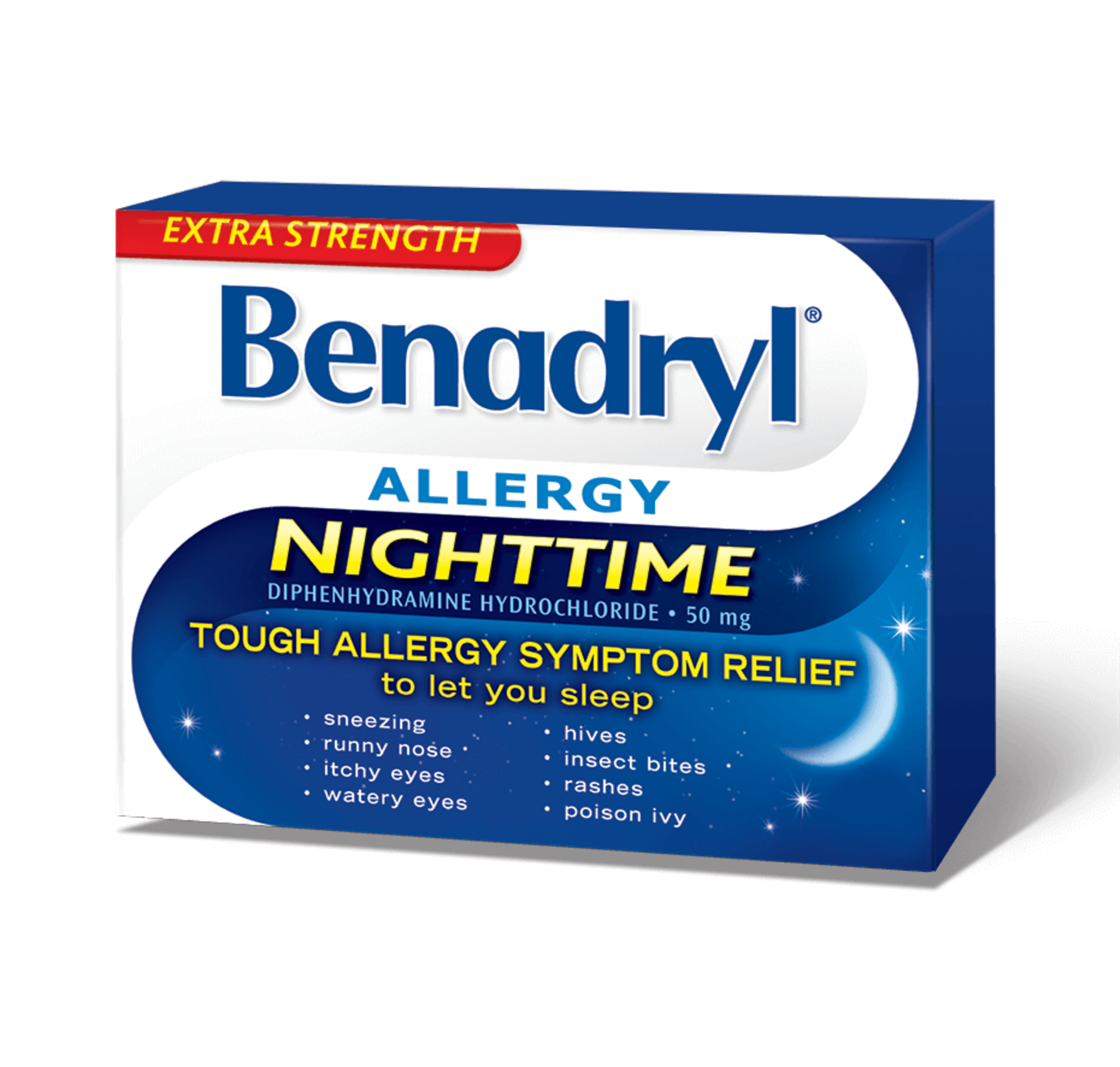 Benadryl Allergy Extra Strength Nighttime 50 mg 24 Caplets