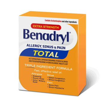 Benadryl Total Allergy and Sinus Extra Strength 30 Caplets