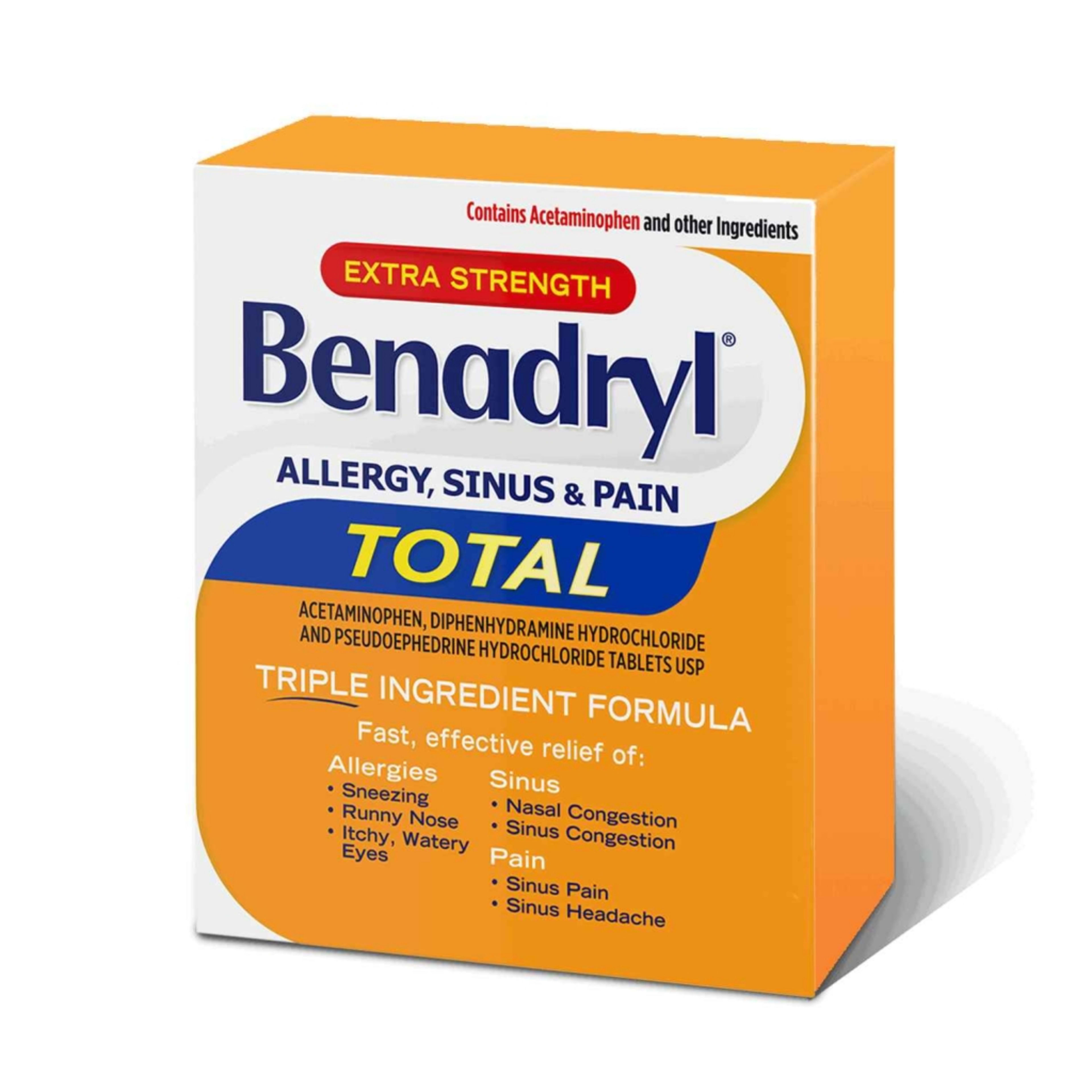 Benadryl Total Allergy, Sinus & Pain Extra Strength 30 Caplets