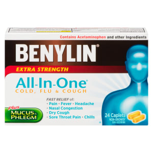 Benylin All-In-One Cold, Flu & Cough Extra Strength 24 Caplets