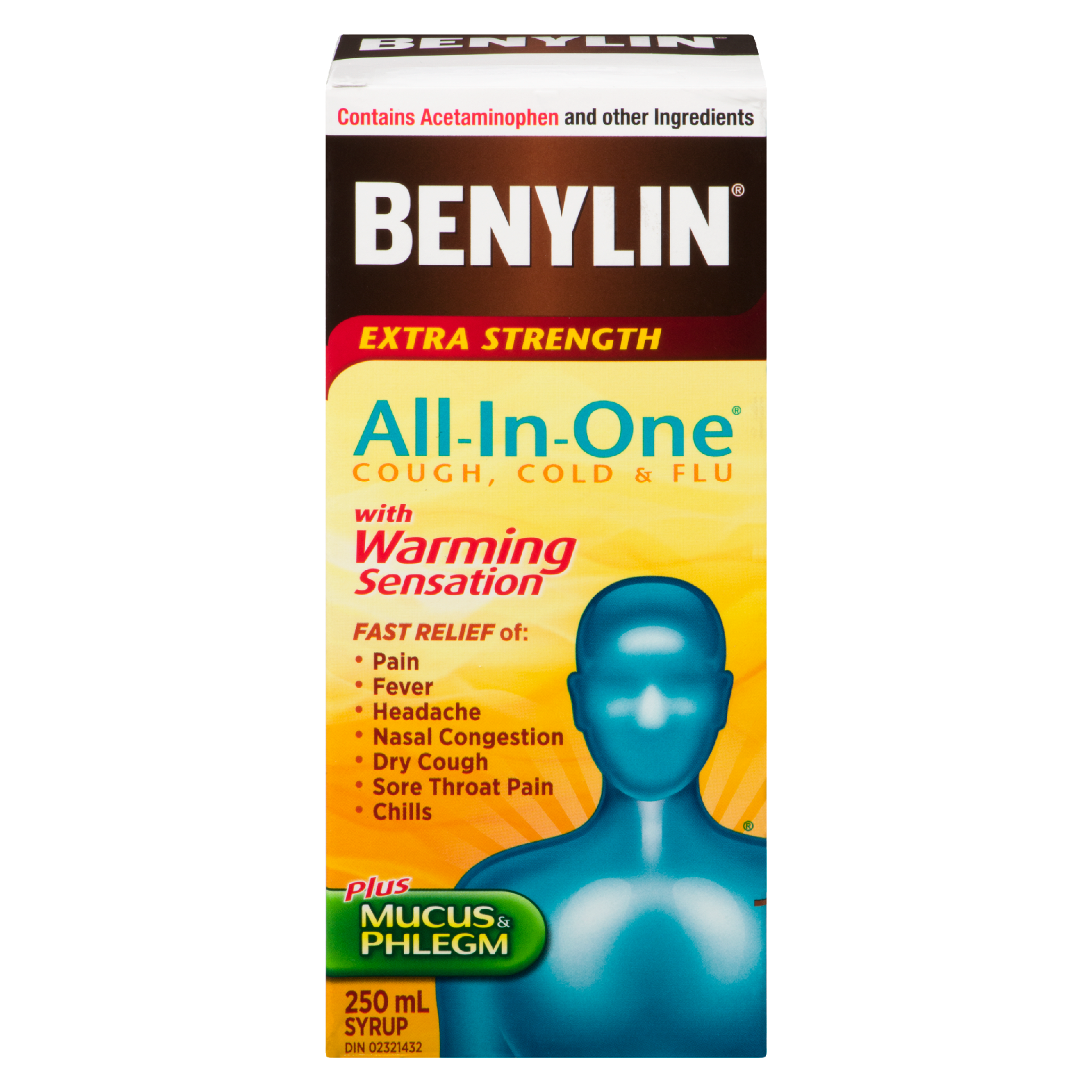 Benylin All-In-One Cough, Cold & Flu Syrup Extra Strength 250 ml